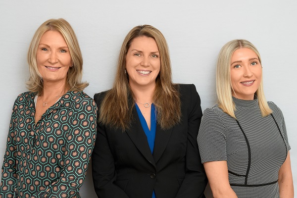 Jodie Fraser (centre) with her new team members Carol Gaston (left) and Alice Baker